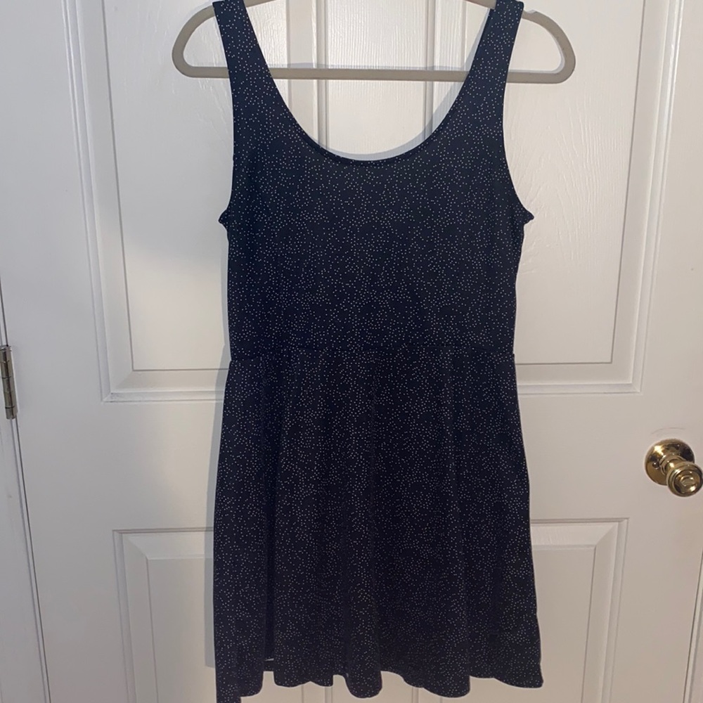 H&M Navy Blue Polka Dot Skater Dress